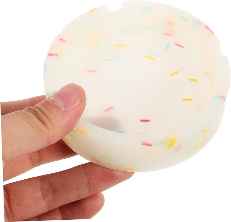 صينية سيليكون مستديرة مضيئة كبيرة السعة بتصميم متوهج ليلي بألوان الحلوى للمنزل والمكتب - Image 3